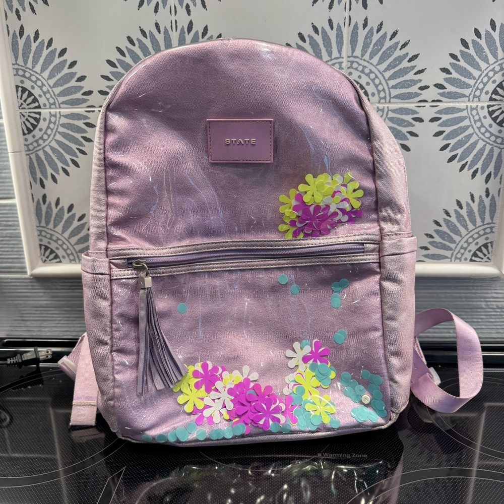 STATE Lavender Backpack with Floral Accents
